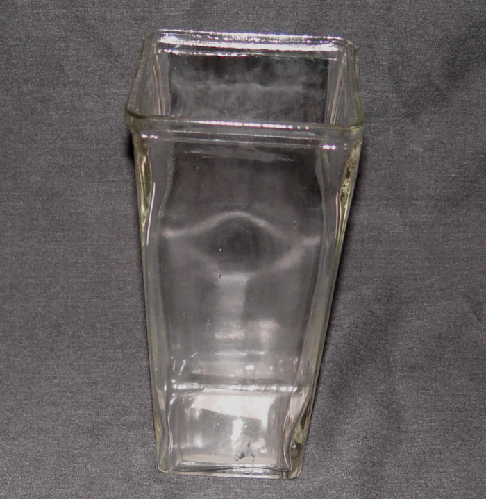 9" Tapered Down Glass Vase