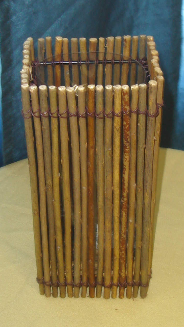 Tall Wired Twig Rectangle Container