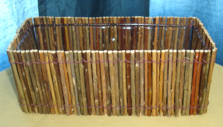 Low Wired Twig Rectangle Container