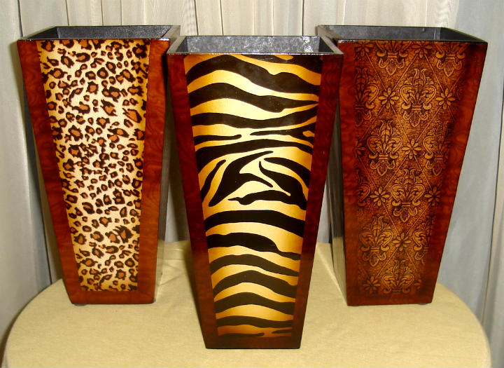 Tapered Wood Decor Container