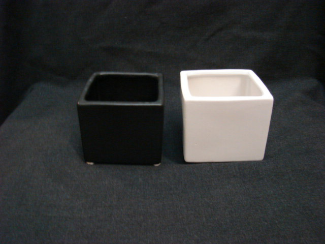 3" Tall x 3 5/8" Cubed, Ceramic Vase