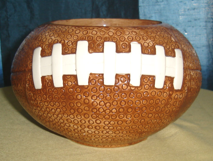 4 1/2" Tall Football Ceramic Vase