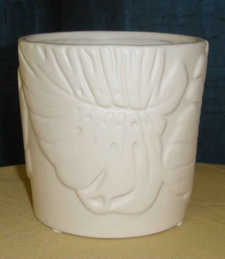 Tapered Green Monstera Ceramic Containers