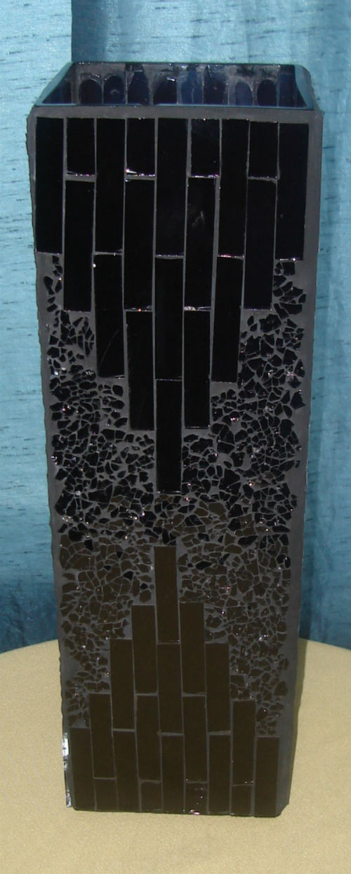 16" Tall Black Mosaic Square