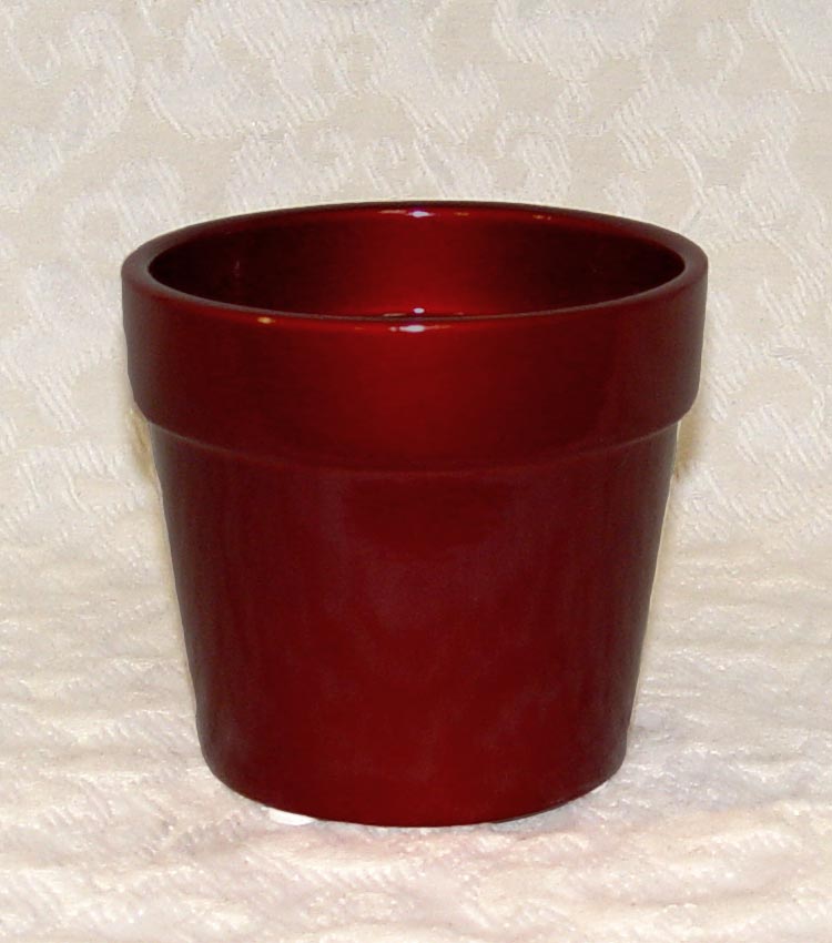 Candy Apple Red Ceramic Flower Pot
