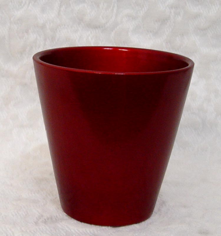 Candy Apple Red Ceramic Tapered Planter / Vase