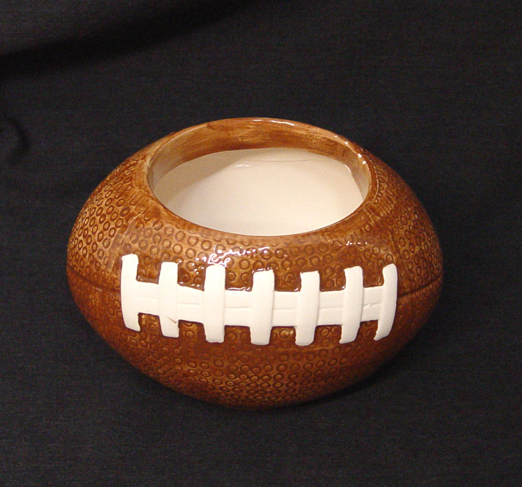 4 3/4" Tall Football Ceramic Vase