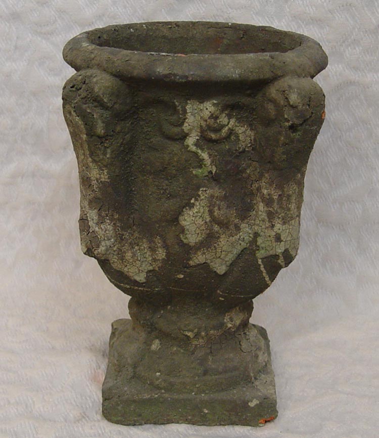 Distressed Clay Moss Colored Urn