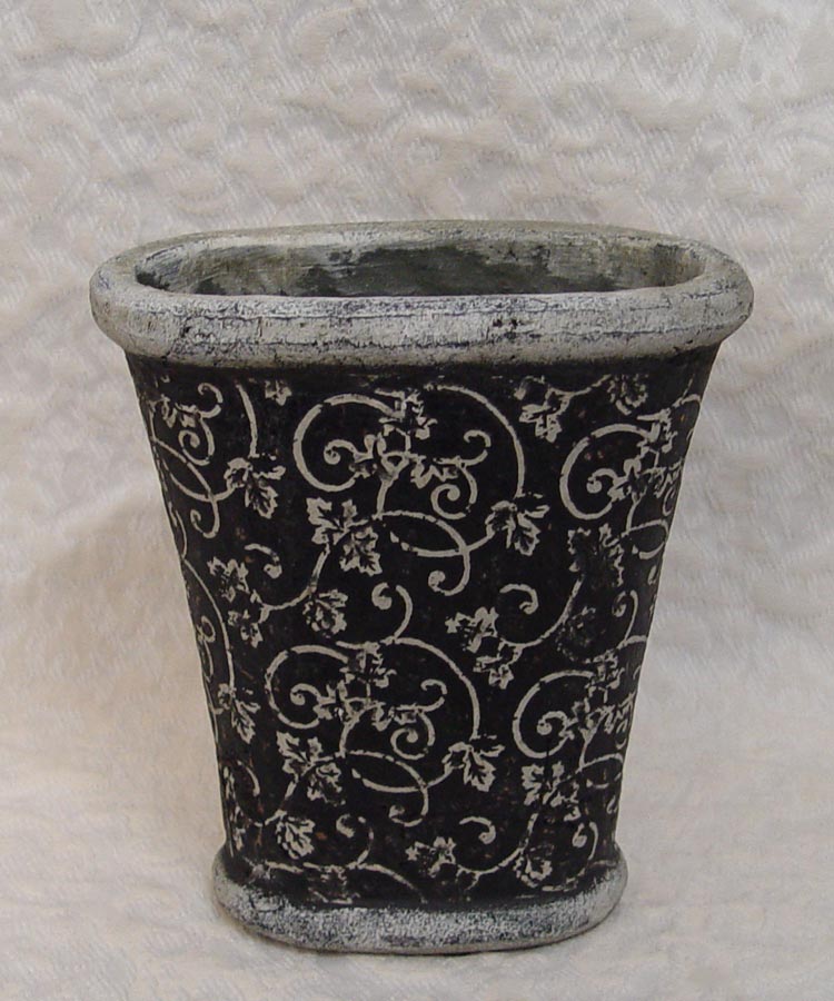 Distressed Fleur Designed Planter