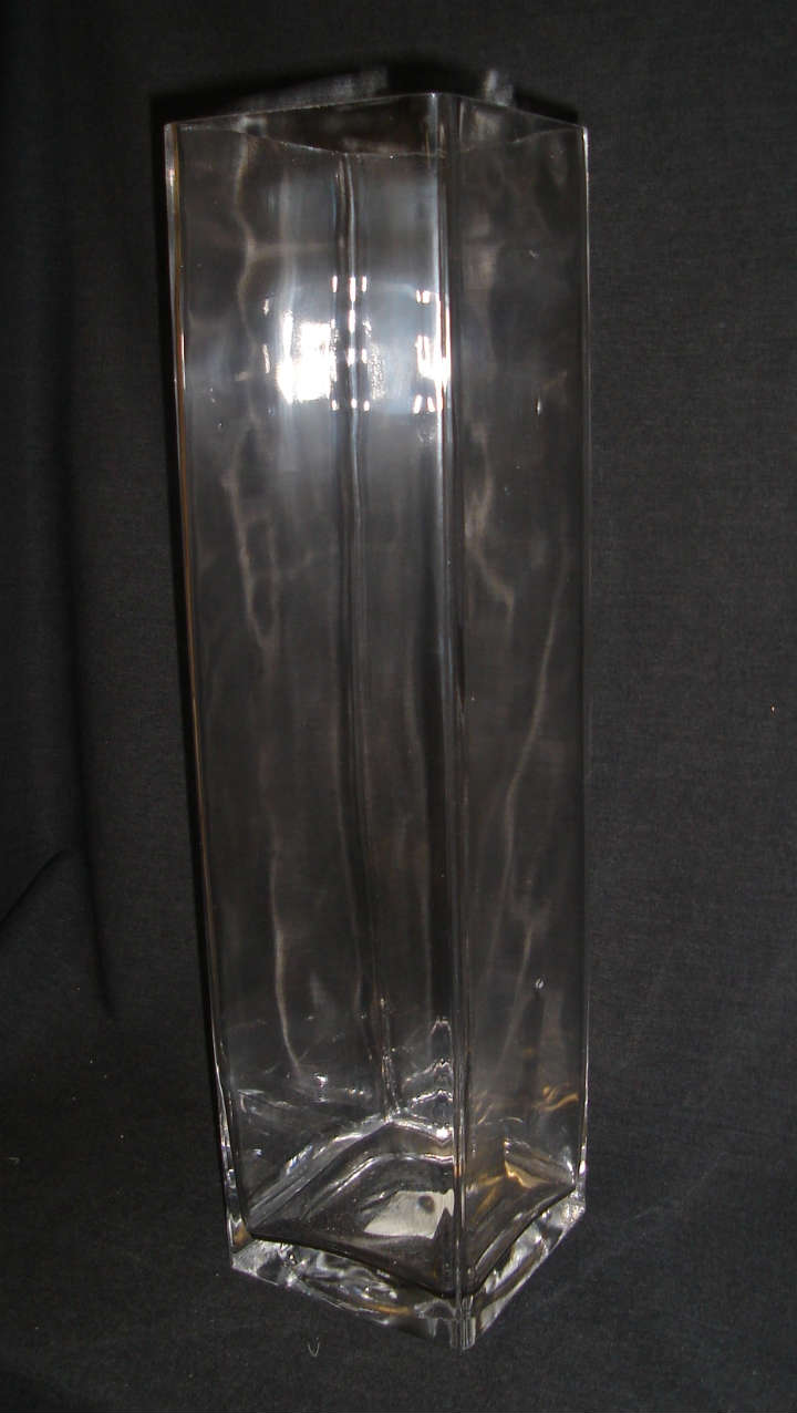 20"x5" Square Glass Vase