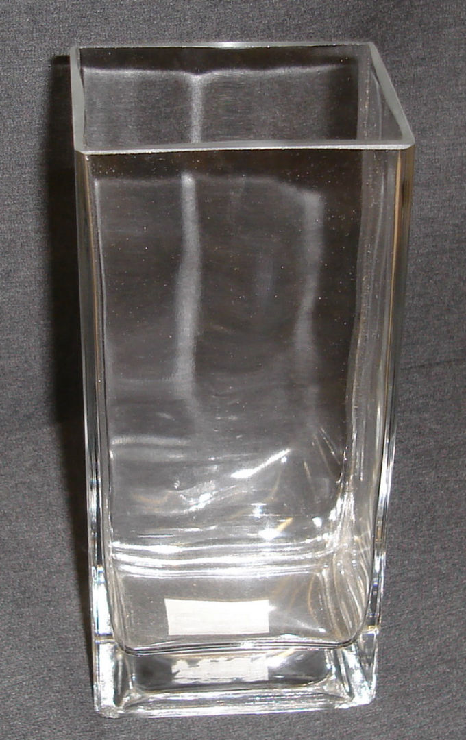 9" x 4" x 3" Tall Glass Vase