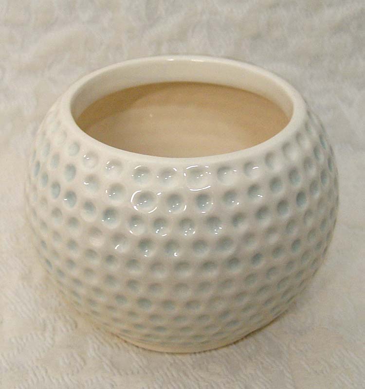 5" Golf Ball Round Ceramic Vase