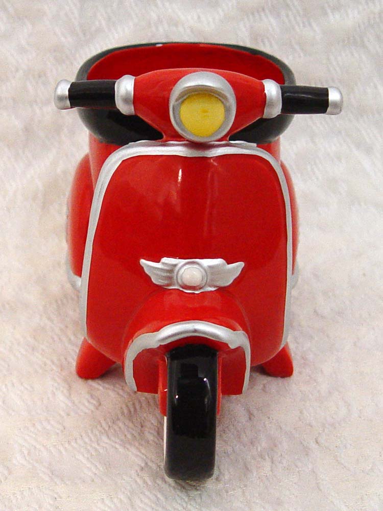 5 1/4" Tall Red Scooter Ceramic Vase