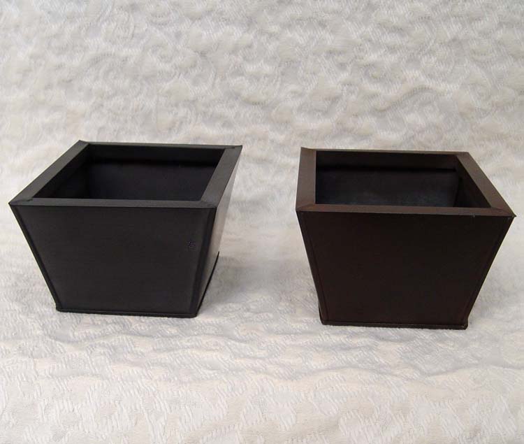 3 5/8" Tall Tapered Black Rectangle Metal Container Top
