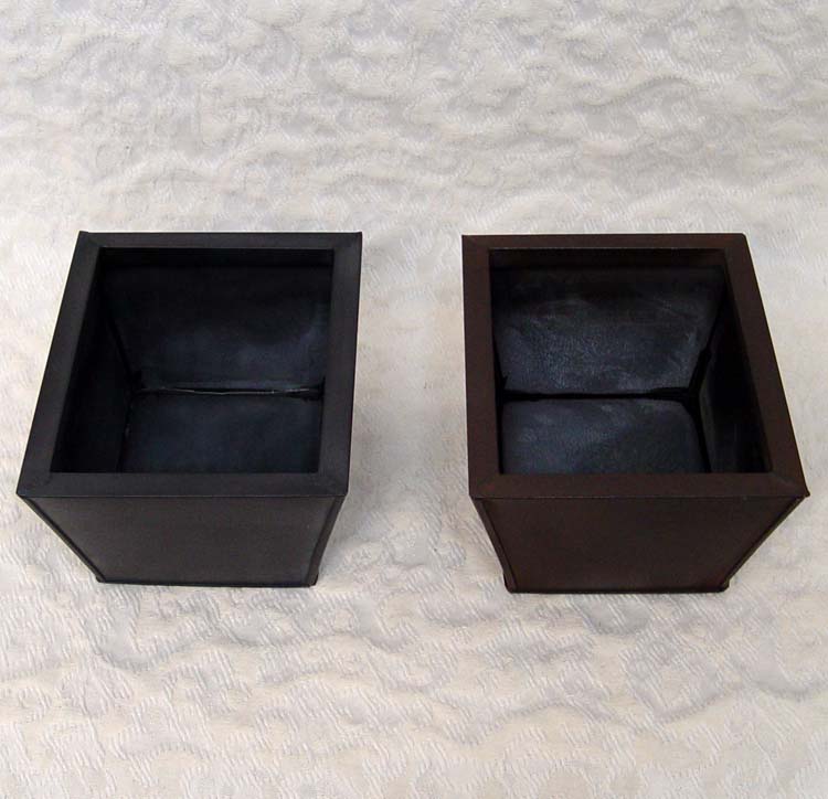 3 5/8" Tall Tapered Black Rectangle Flower Container
