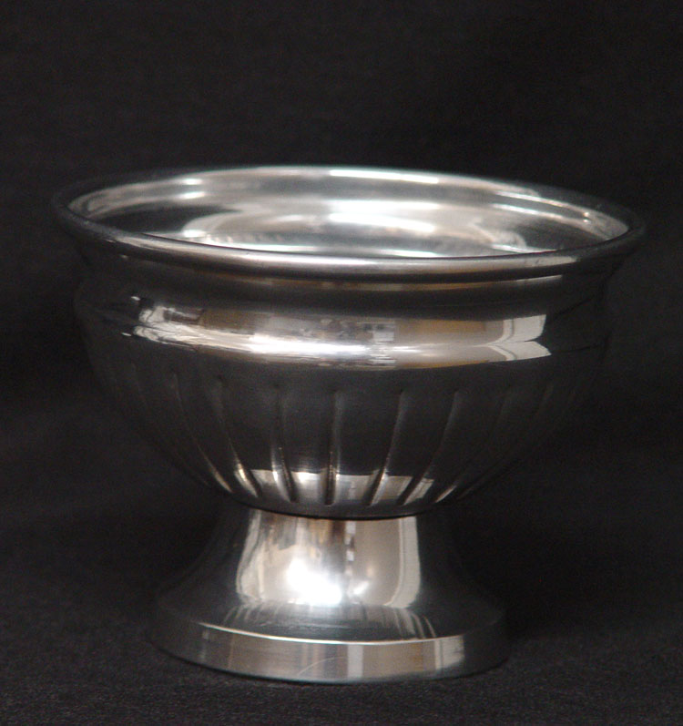 4 1/8" Tall Silver Compote - Aluminum Vase