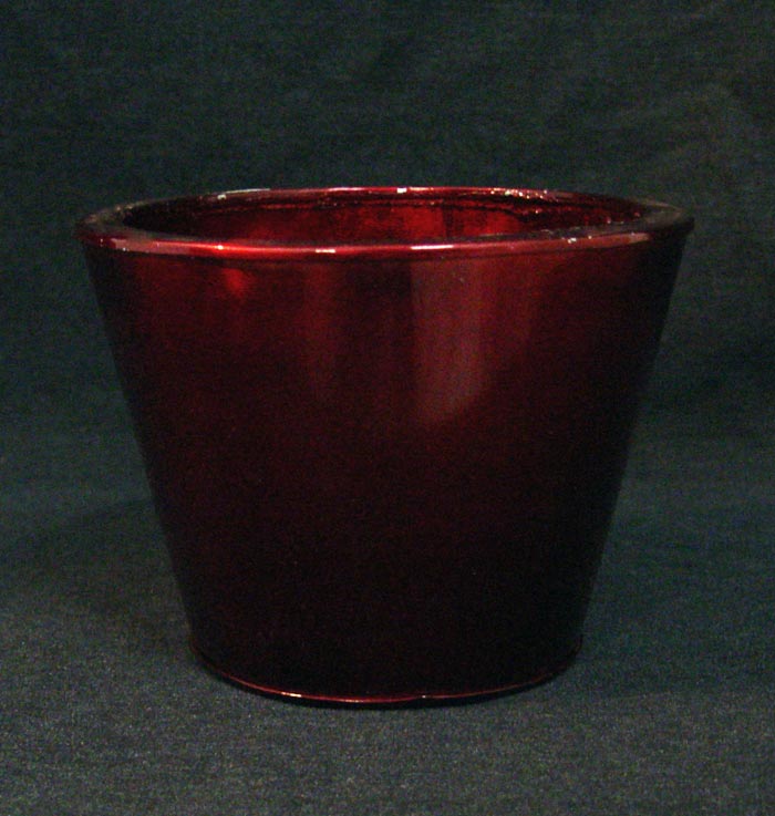 4.5" Tall, Tapered, Red Flower Container