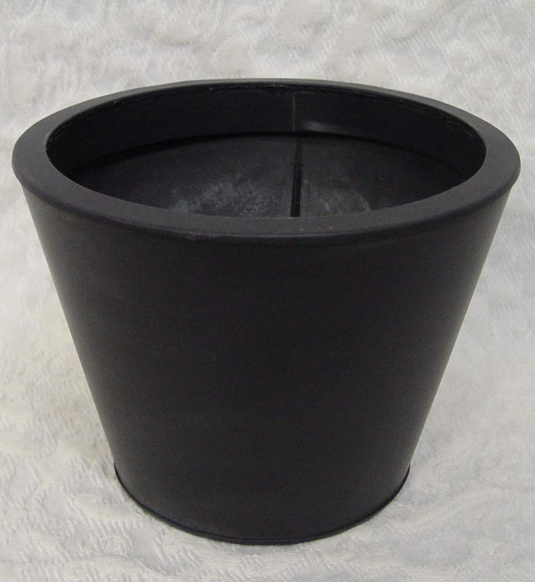 5 7/8" Tall, Tapered, Black Metal Flower Container