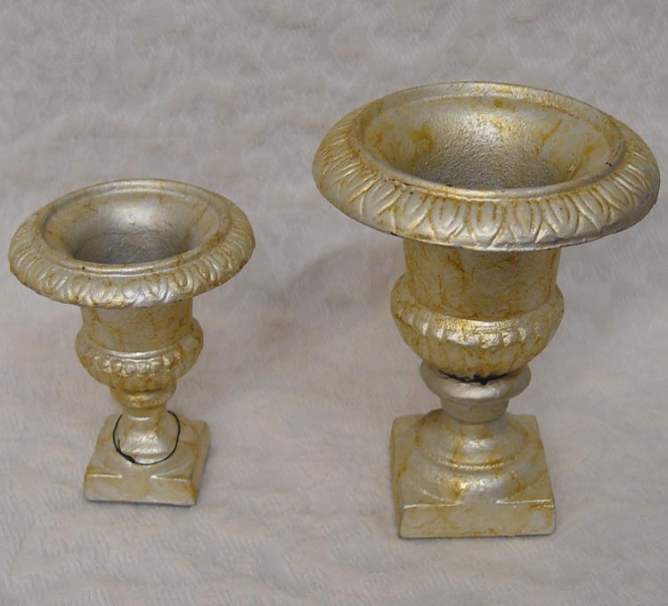 5" & 7" Light Gold Painted Metal Centerpiece