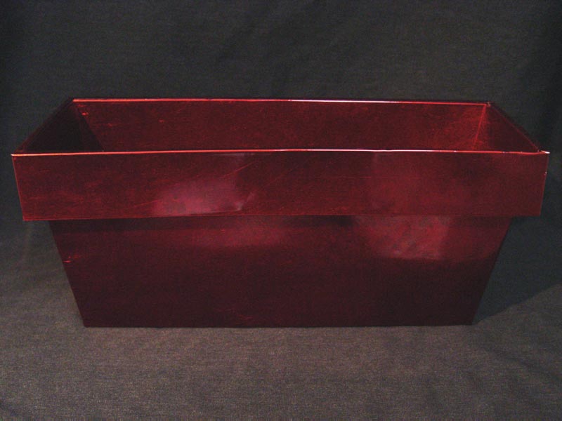 Red Rectangular Metal Planter