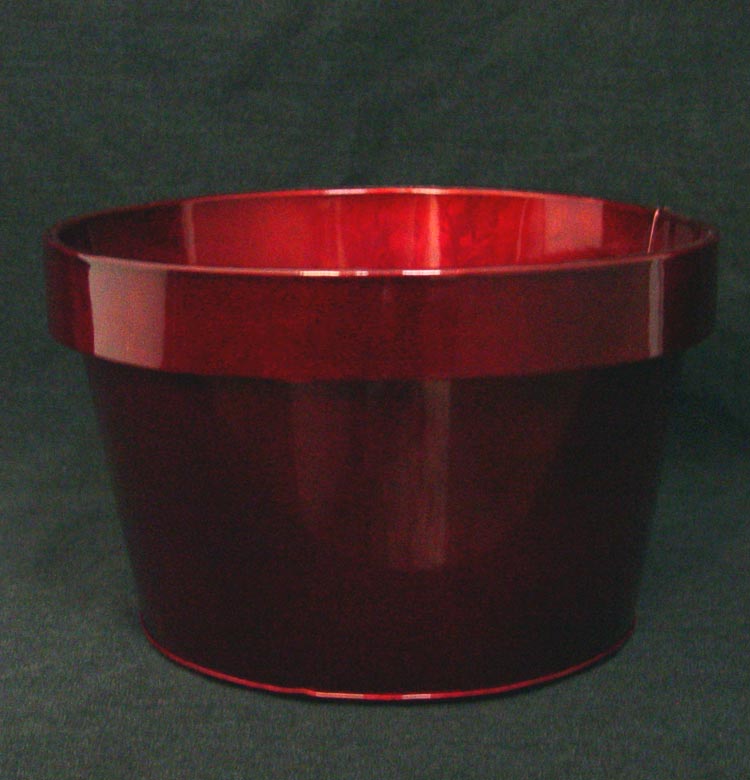 Burgundy Red, Round Metal Container