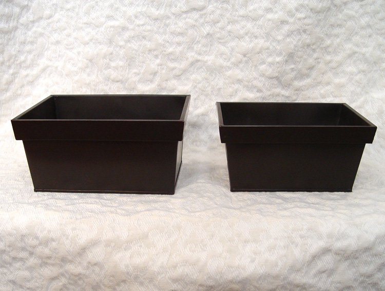 Tapered Chocolate Rectangular Flower Container