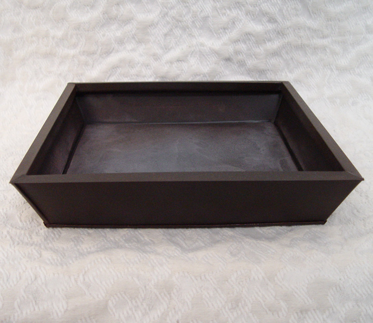 Low Square Metal Planter - Chocolate