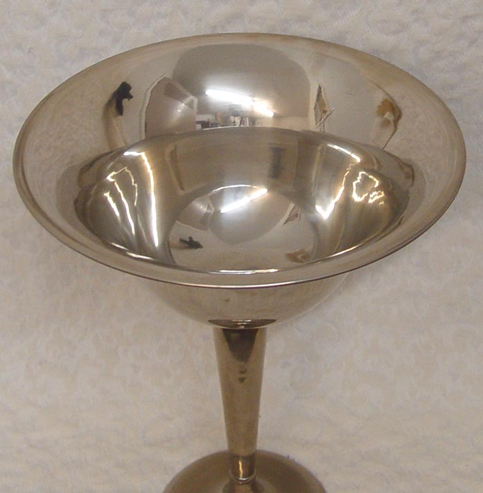 15" Nickel Plated Pedestal Bowl Vase Top