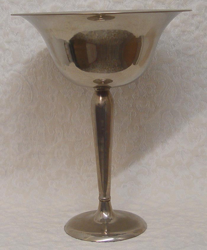 15" Nickel Plated Pedestal Bowl Vase