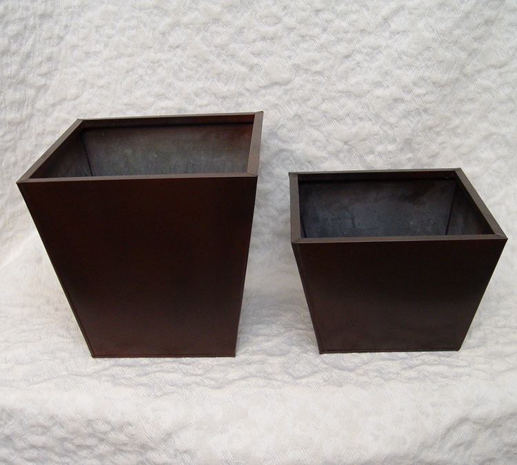 Tapered Square Metal Planters