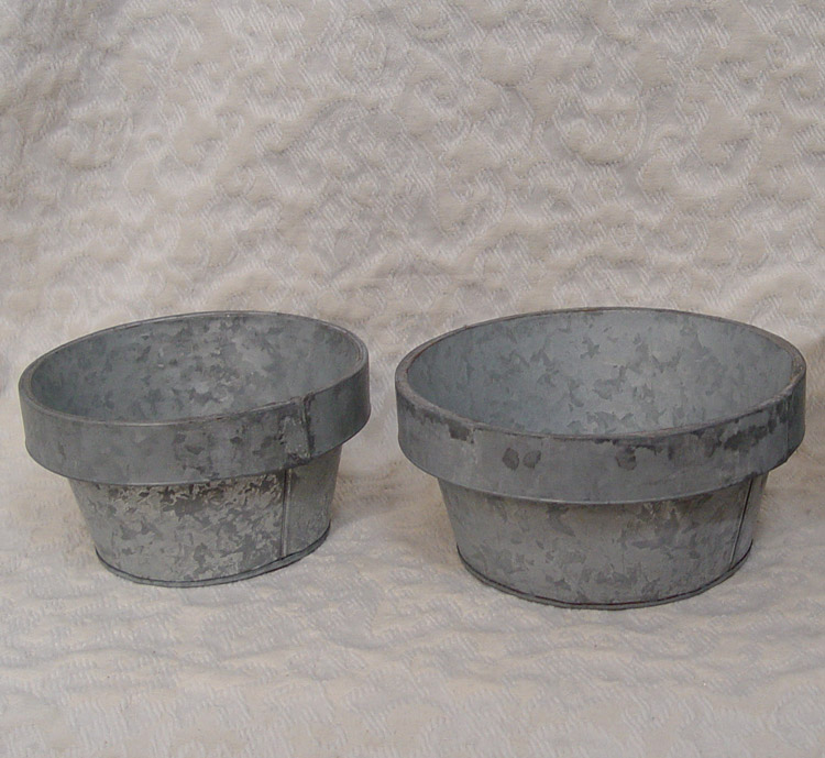 Shiny Tin Flower Pots