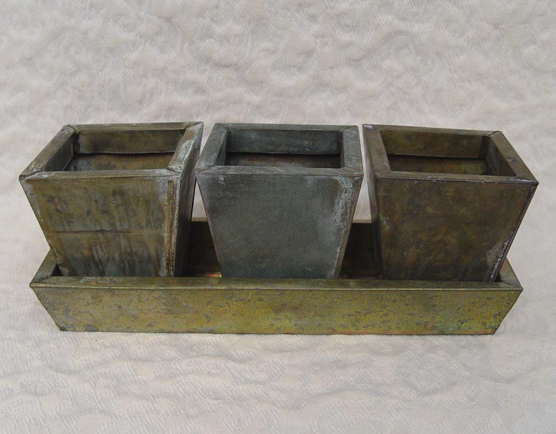 Triple Patina Planter