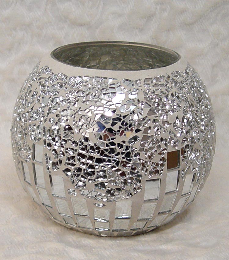 Mirrored Glass Round Vase