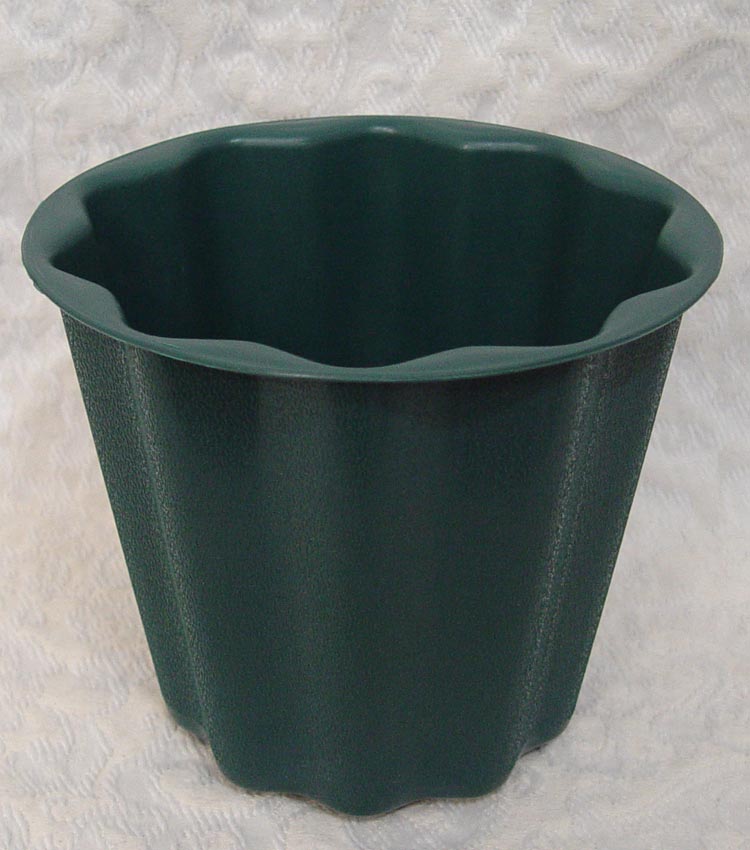 6 5/8" Tall Green Plastic Floral Container