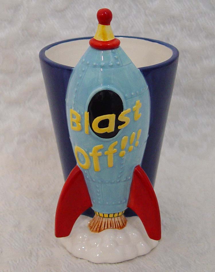 6" Tall Kids Rocket Vase, Tapered Cylinder
