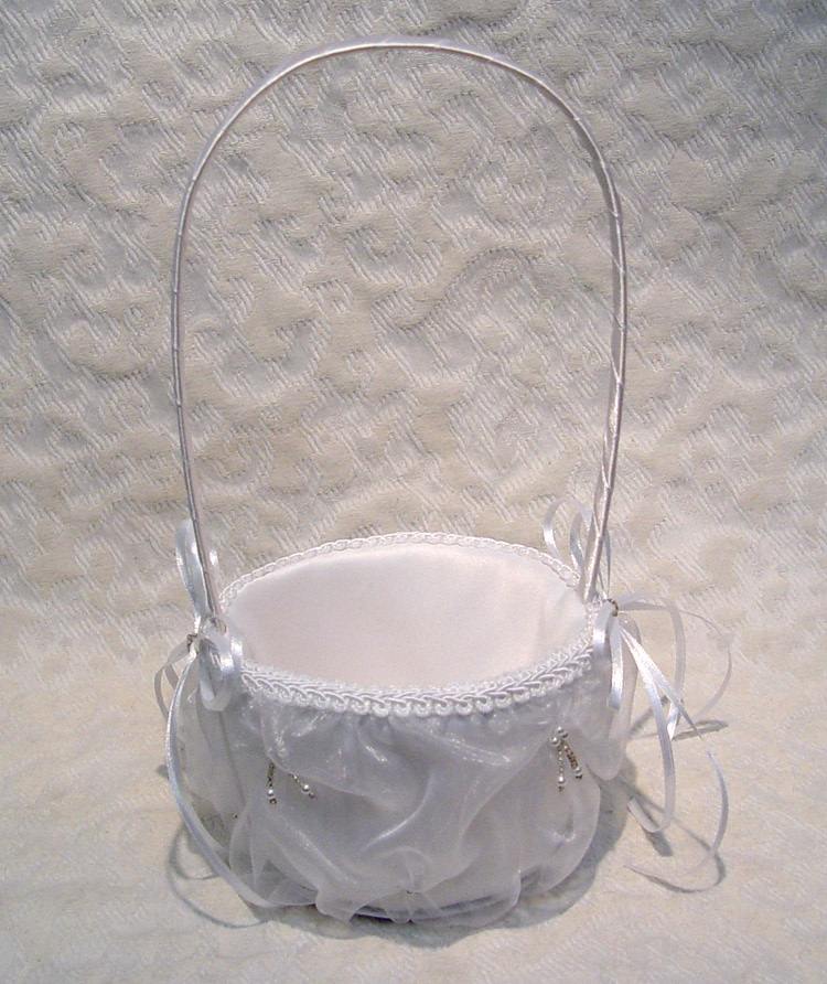White Wedding Flower Basket